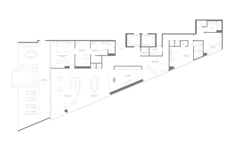 Residence G floor plan, Lanai Collection, Boca Beach House: 3 Bedrooms · 3.5 Bathrooms · 1 Den &mdash; click to view full size