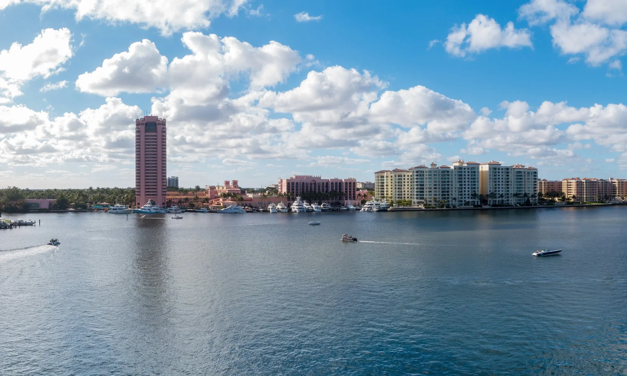 The view across Lake Boca Raton toward the Boca Raton Resort